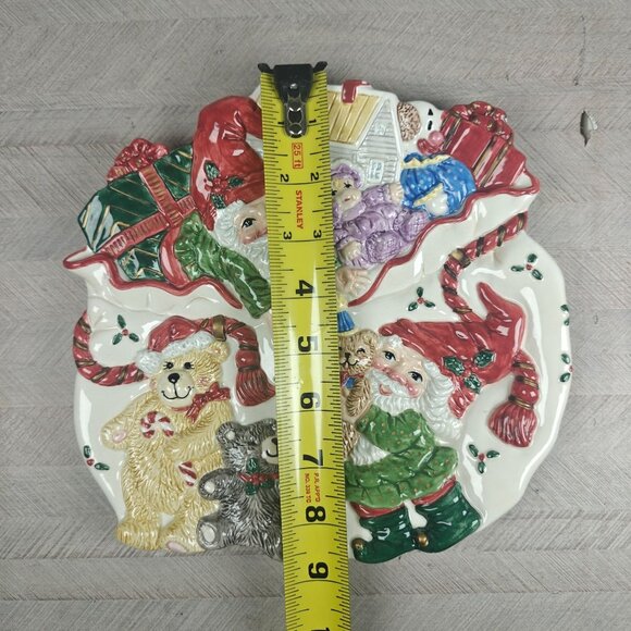 Vintage Fitz & Floyd Holiday Christmas Elf Canape Cookies Plate New In Box - Picture 8 of 8